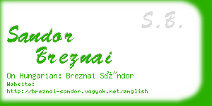 sandor breznai business card